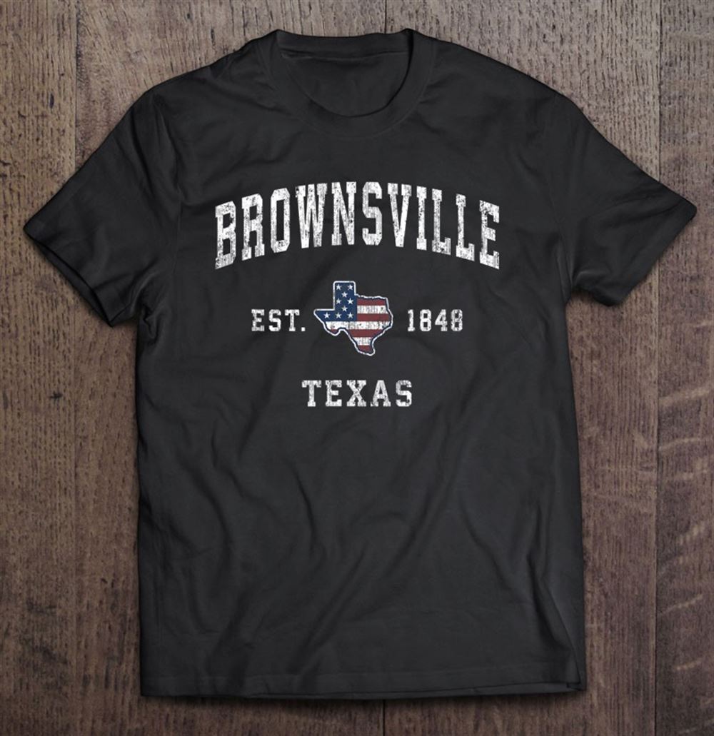Special Brownsville Texas Tx Vintage American Flag Design 