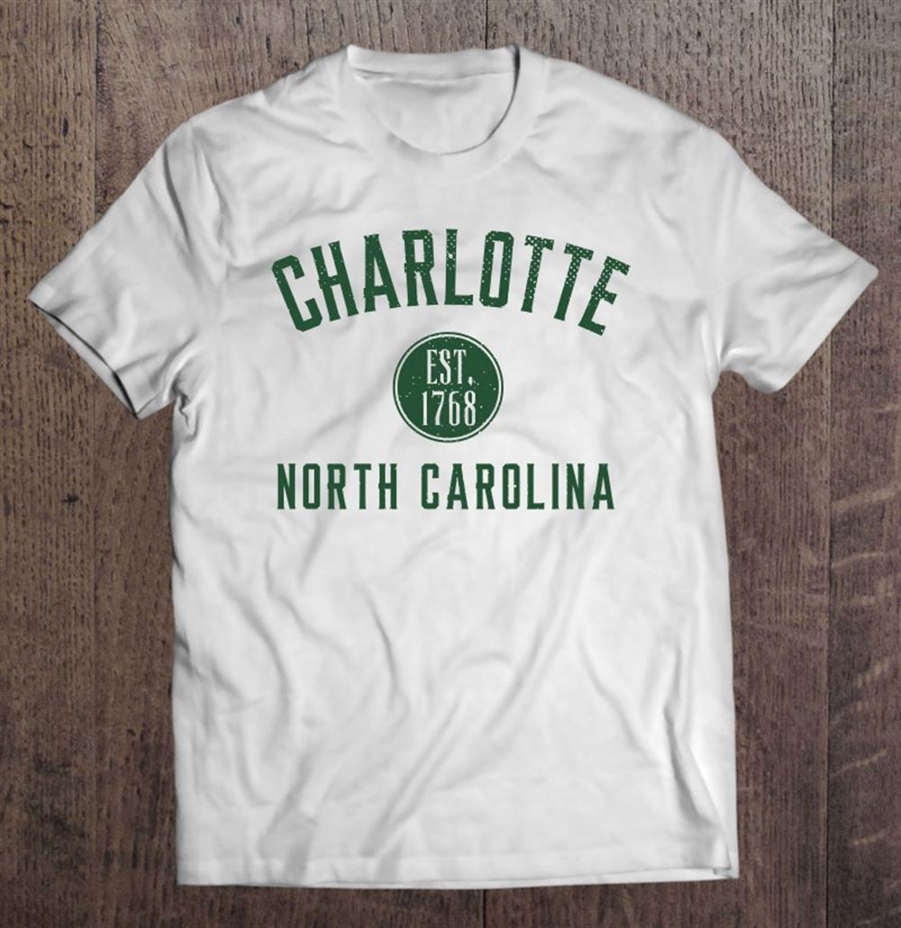 Attractive Charlotte North Carolina Varsity Vintage Distressed Style Pullover 