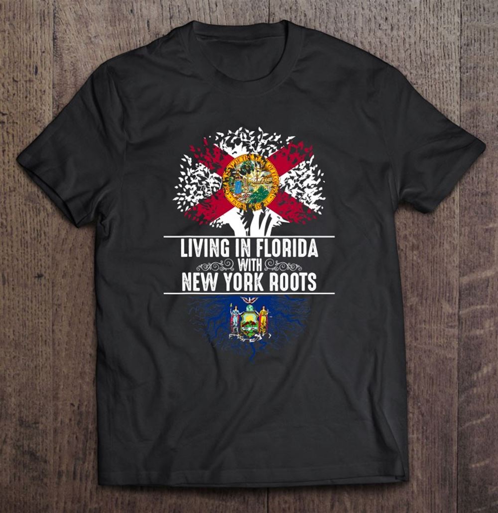 Amazing Florida Home New York Roots State Tree Flag Shirt Love Gift 