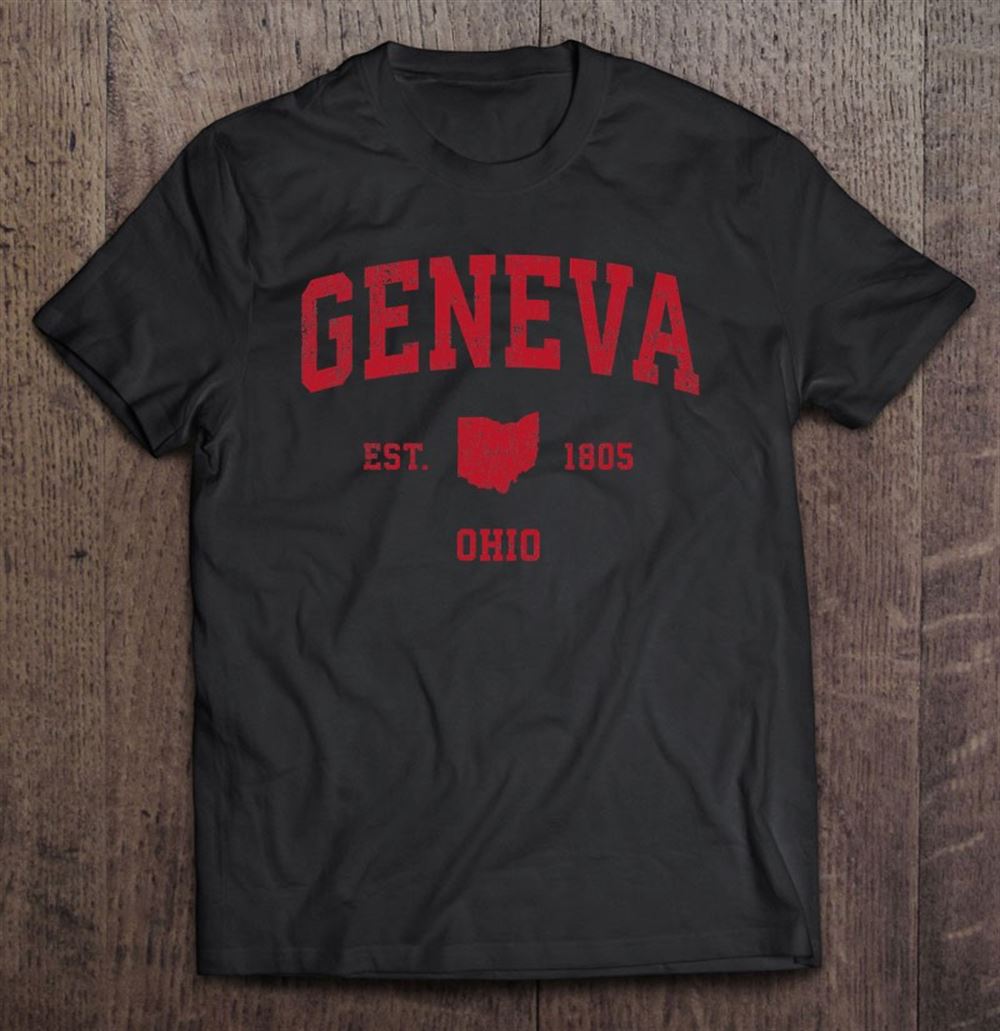 Amazing Geneva Ohio Oh Vintage Design Red Print 