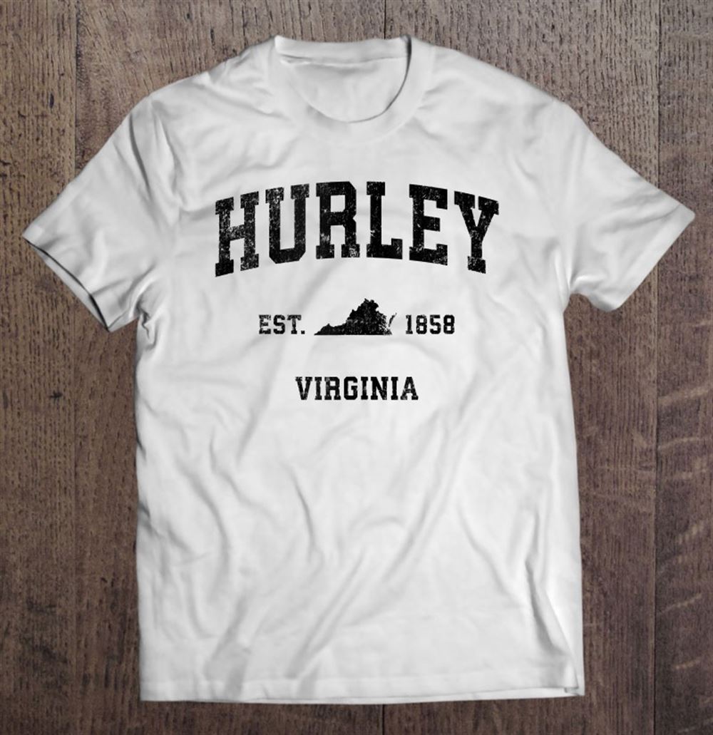 Great Hurley Virginia Va Vintage Sports Design Black Print Tank Top 