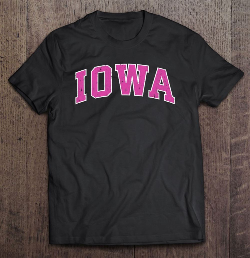 Limited Editon Iowa Ia Vintage Sports Design Pink Design 