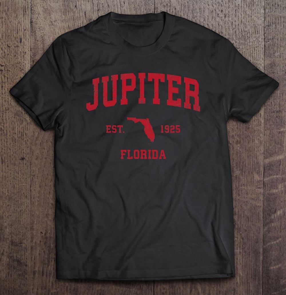 Happy Jupiter Florida Fl Vintage Sports Design Red Print 