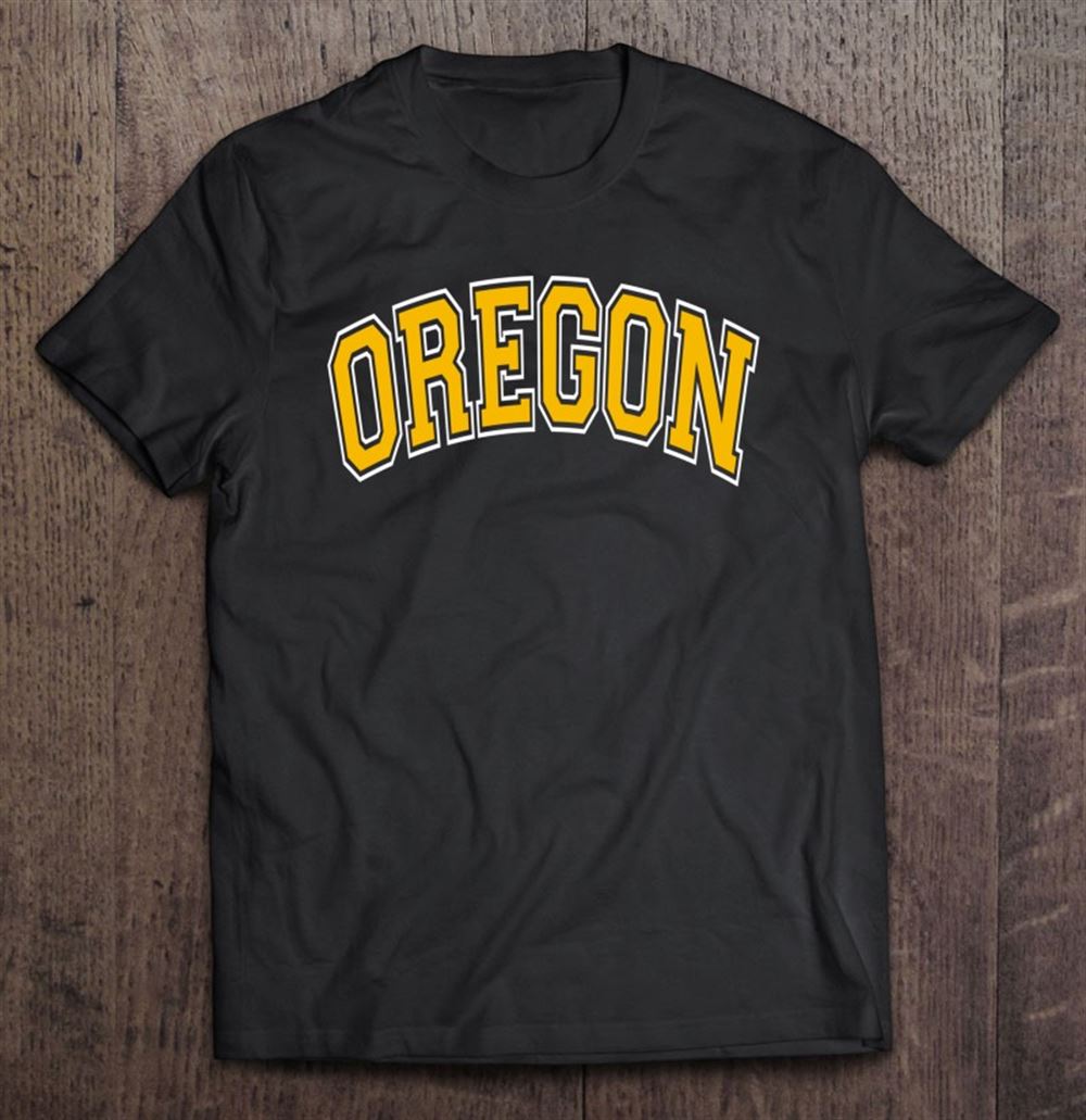 Amazing Oregon Varsity Style Amber Text 