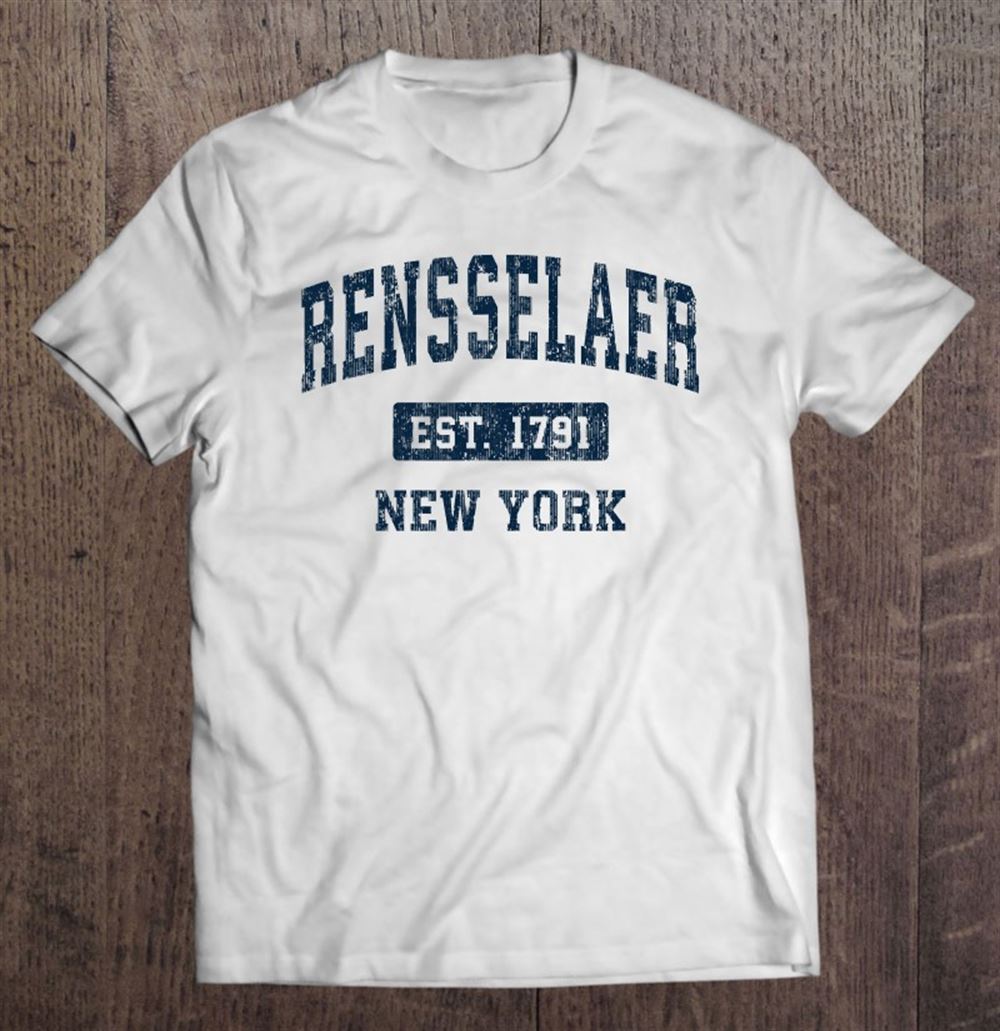 Great Rensselaer New York Ny Vintage Sports Design Navy 