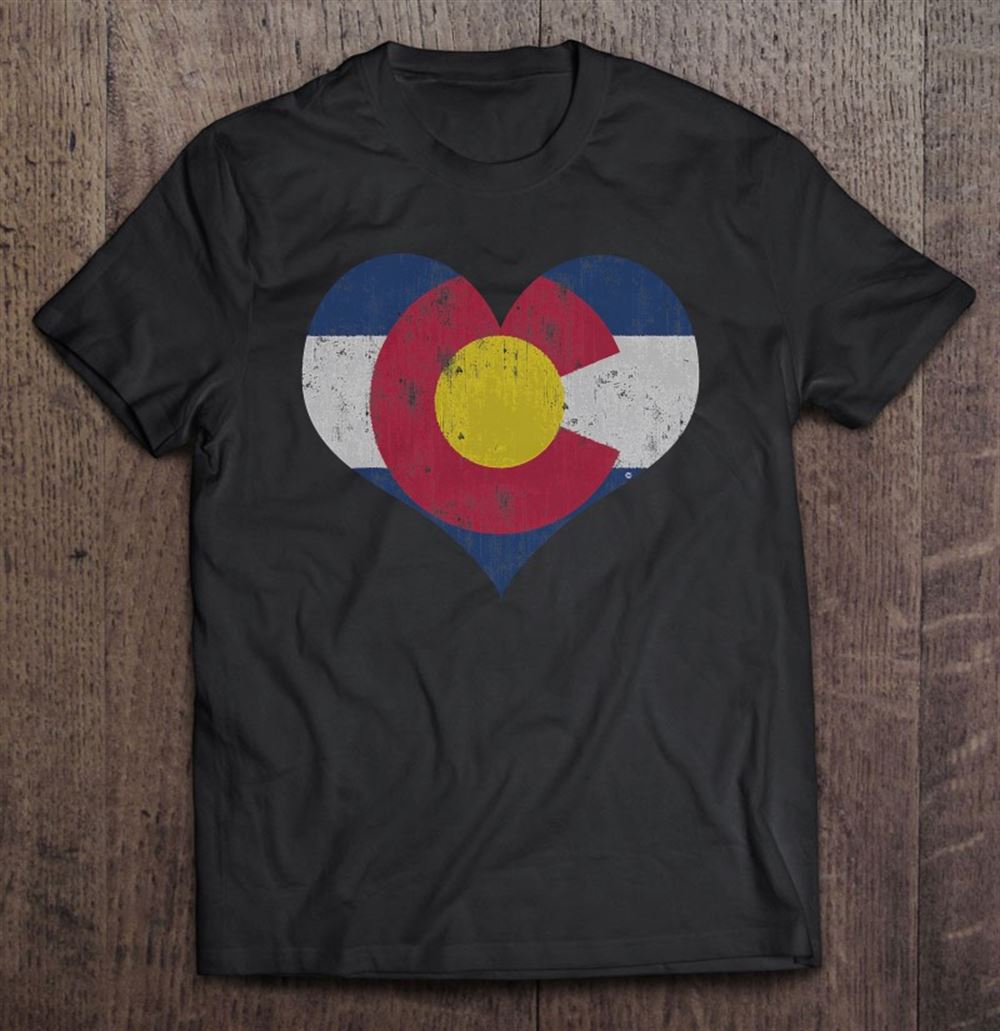 High Quality Retro Heart Colorado Flag Home Love Vintage Distressed Fade 