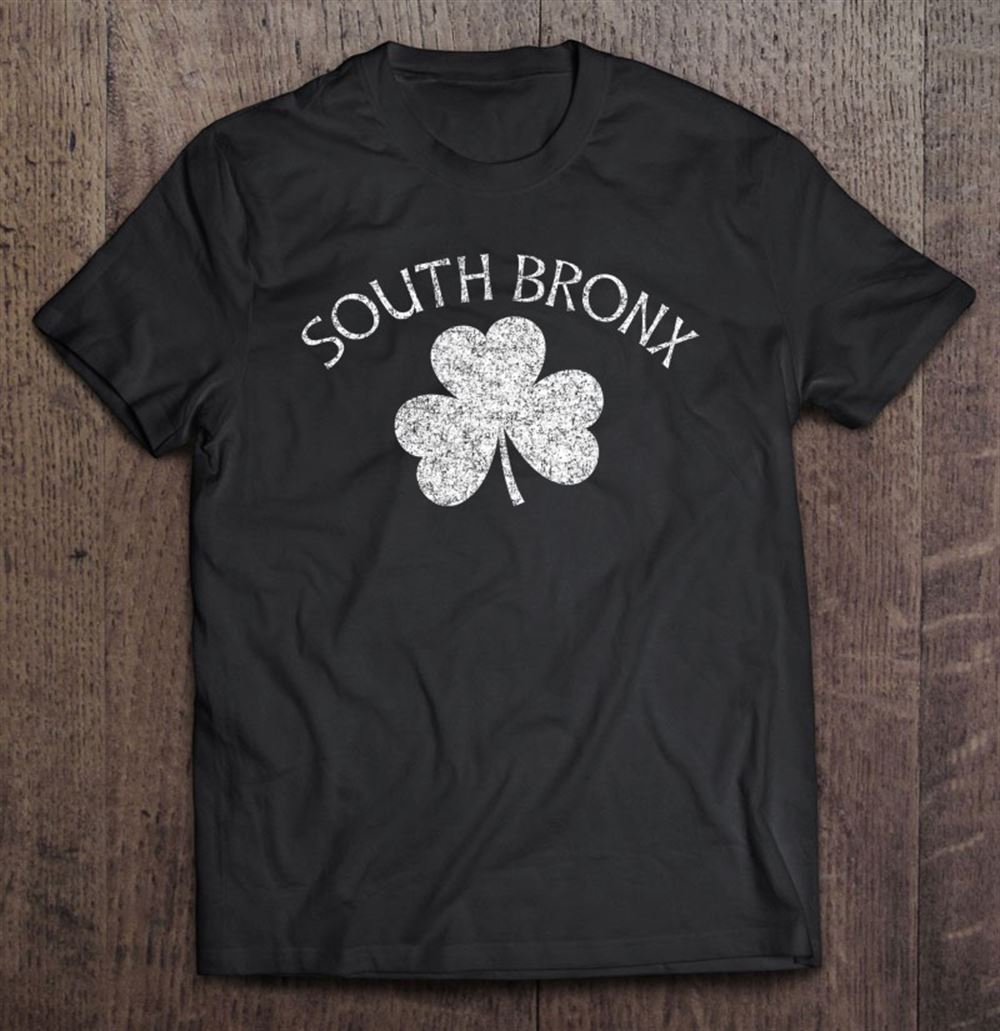 Promotions South Bronx Ny Irish Shamrock Distressed White Print 