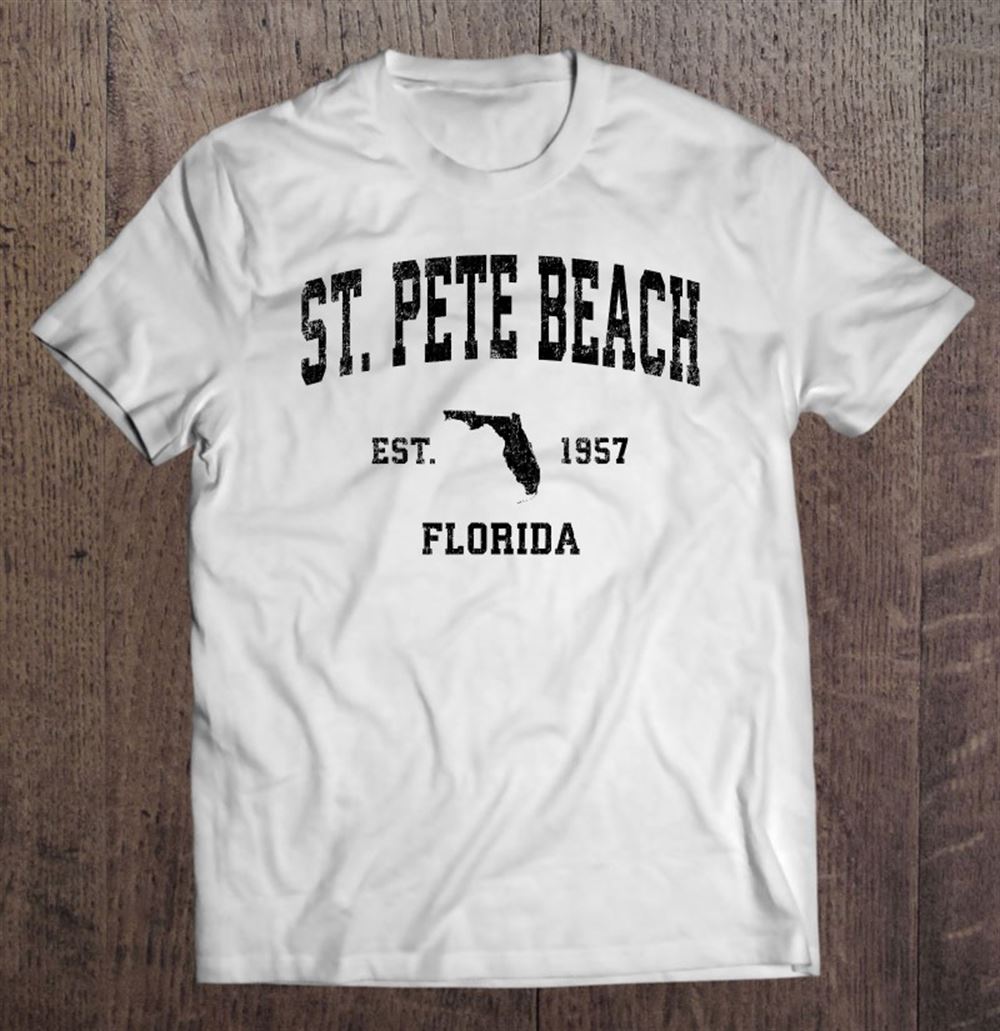 Attractive St Pete Beach Florida Fl Vintage Sports Design Black Print 