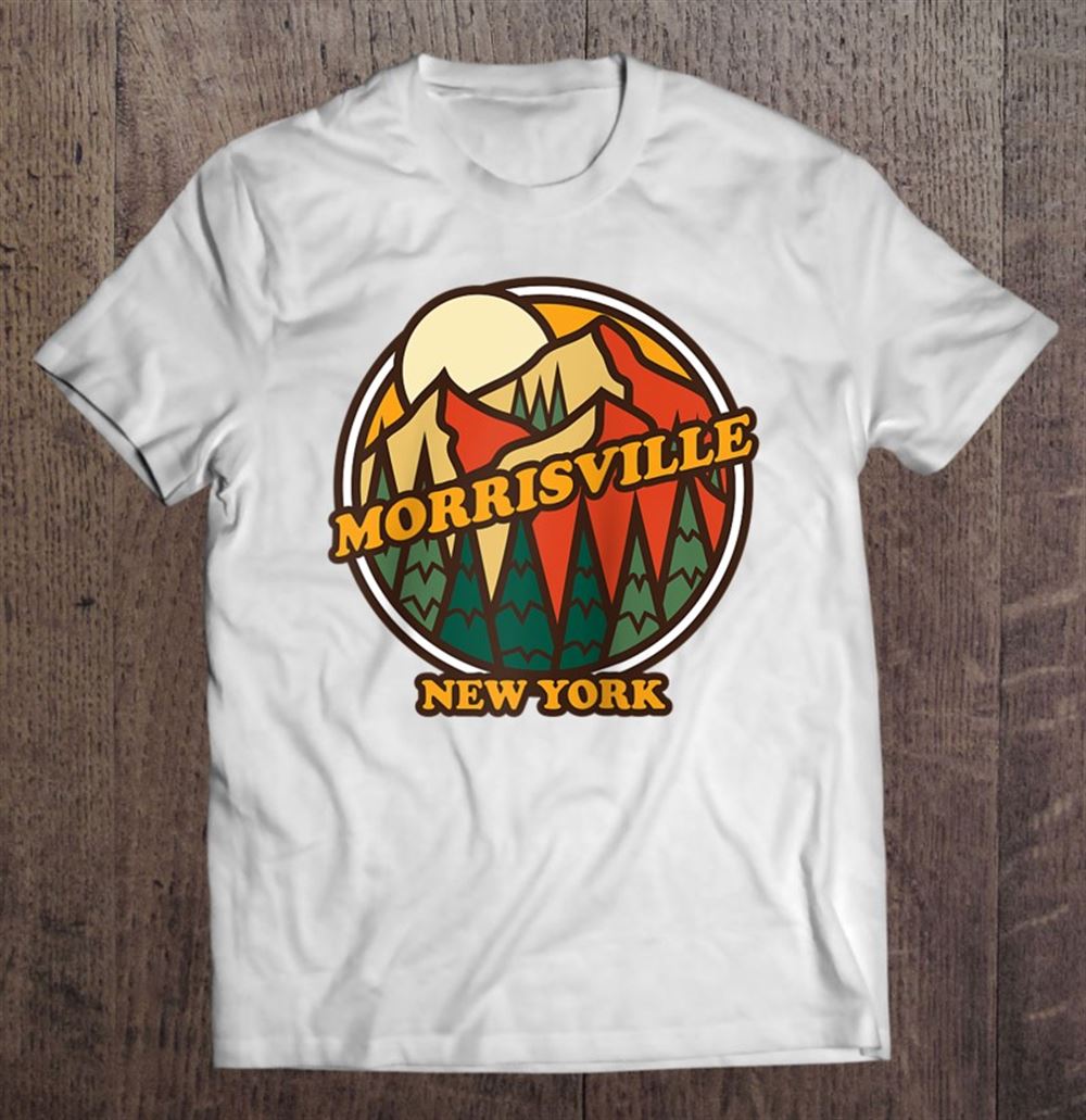 Happy Vintage Morrisville New York Mountain Hiking Souvenir Print Raglan Baseball Tee 
