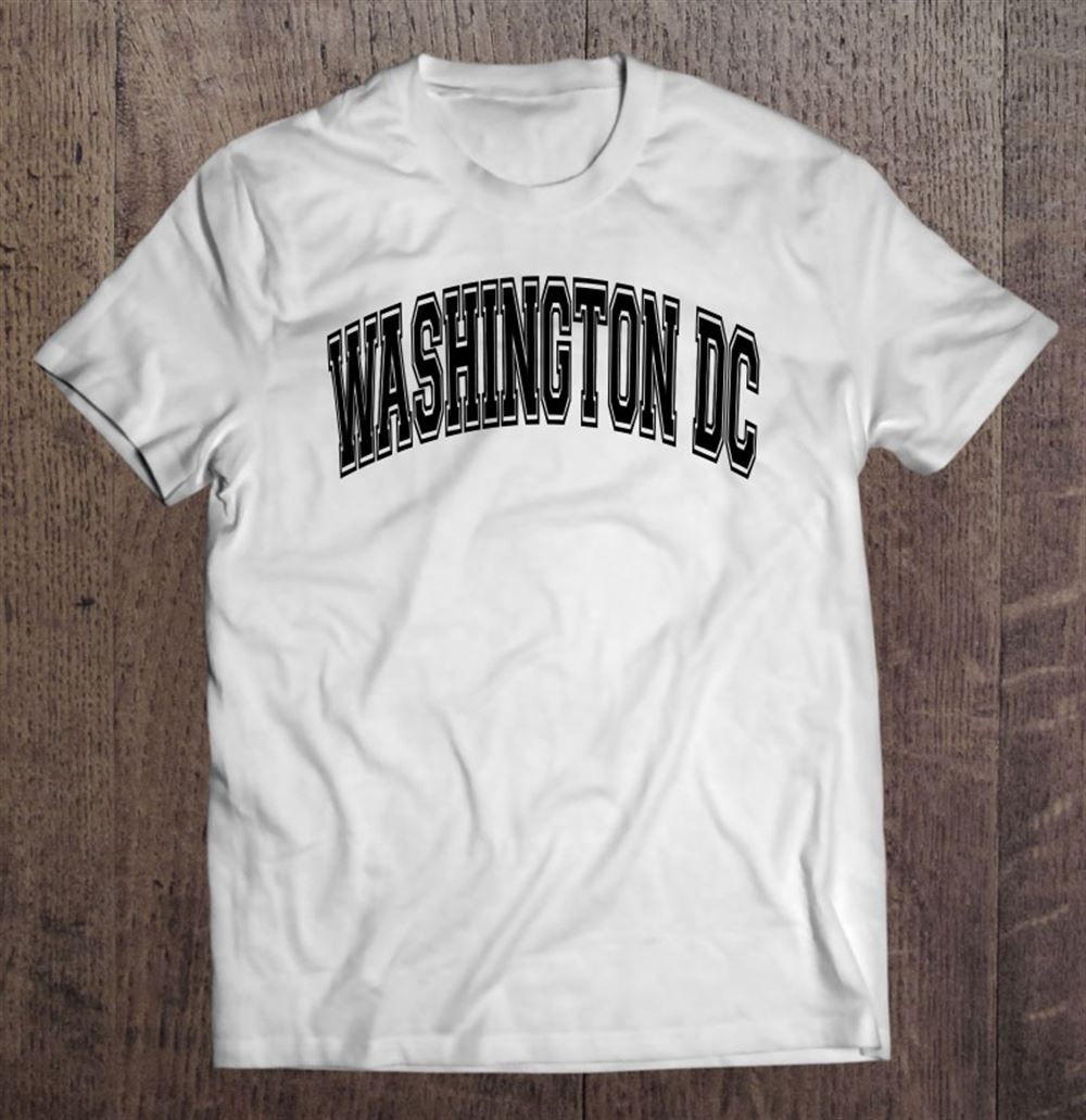 Attractive Washington Dc Varsity Style Text Gray With Black Print Pullover 