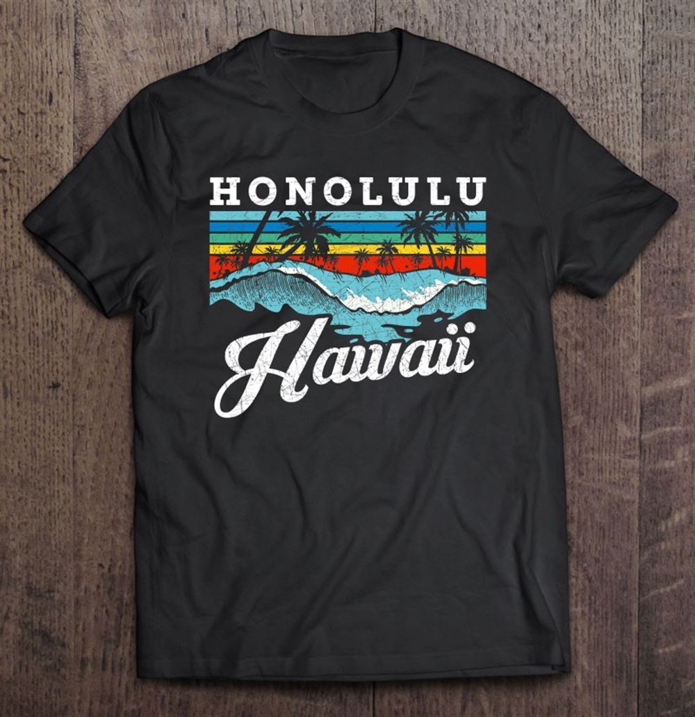 Awesome Waves Beach Honolulu Hawaiian Summer Surfing Retro Hawaii 