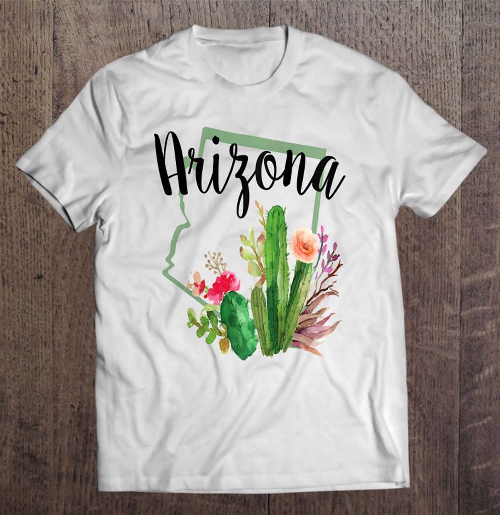 Awesome Womens Cute Love State Of Arizona Blooming Cactus Flowers Gift Raglan Baseball Tee 