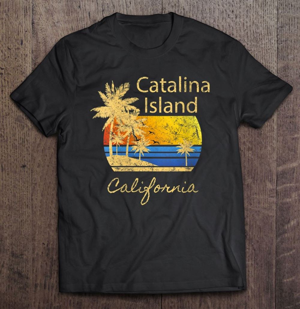 Awesome Womens Fun Catalina Island California Distressed Novelty Art V-neck 