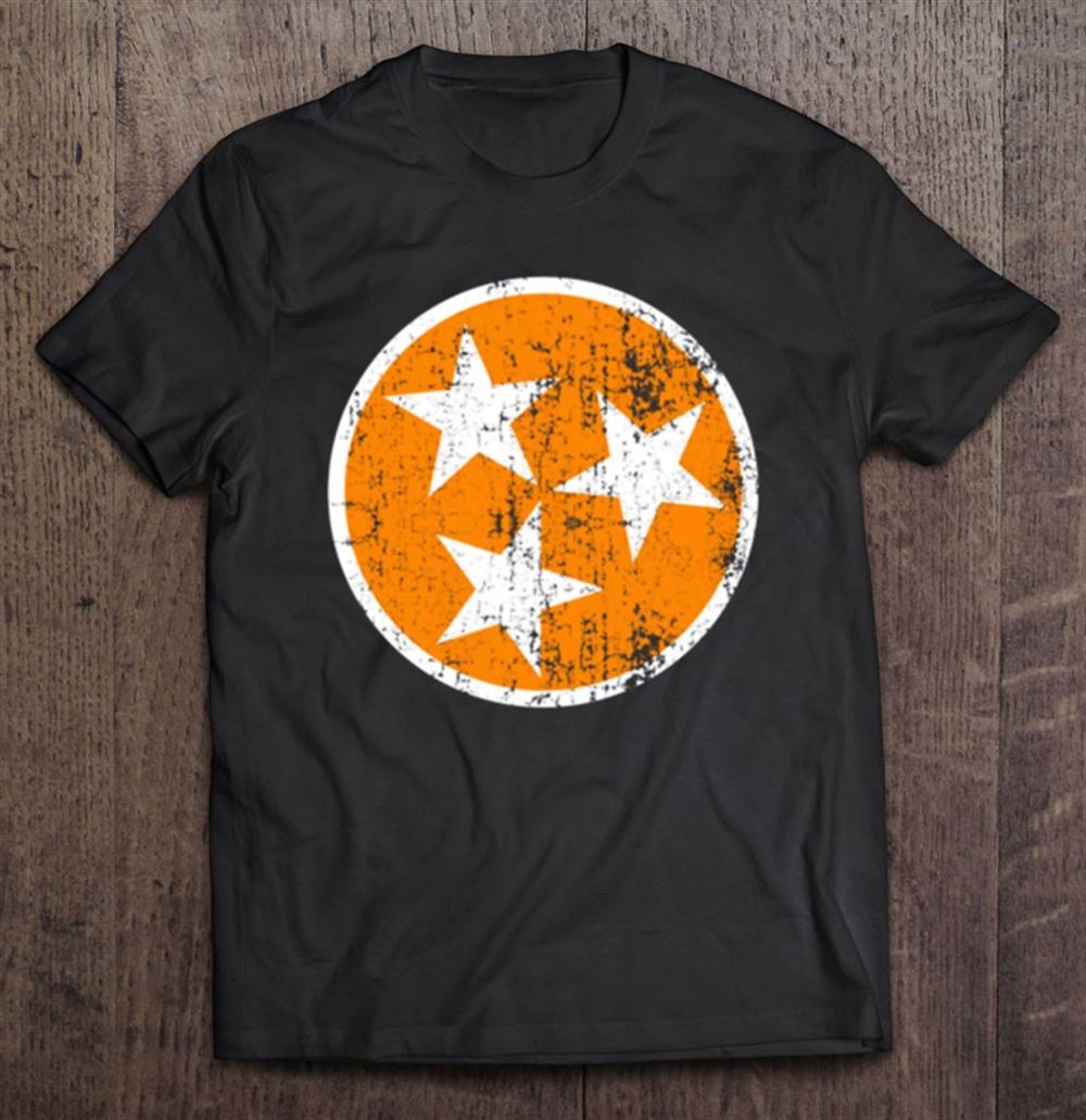 Great 3 Stars Tn State Flag Gifts Orange And White Tennessee Flag 