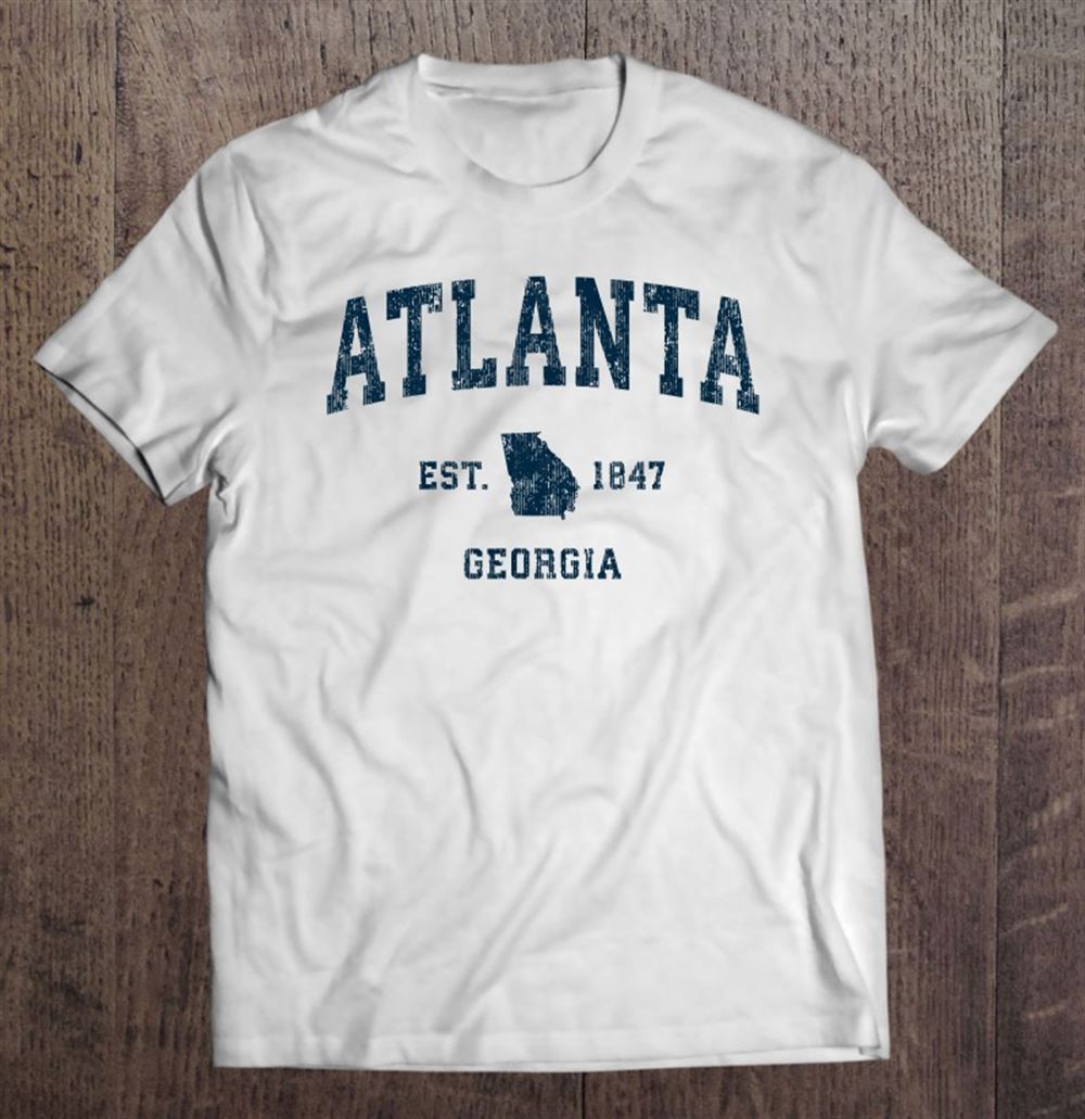 Great Atlanta Georgia Ga Vintage Sports Design Navy Print 