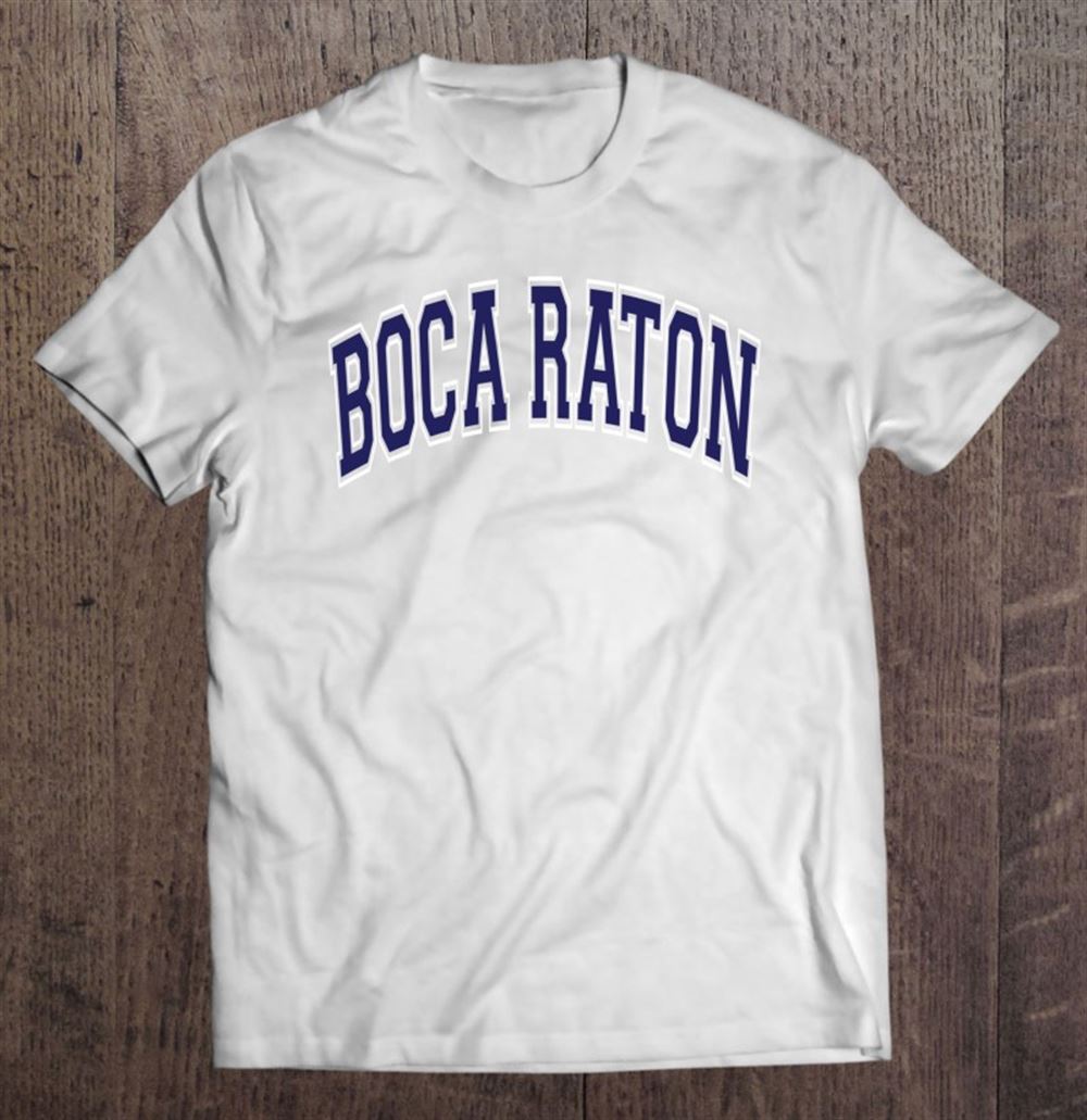 Promotions Boca Raton Florida Fl Varsity Style Navy Blue Text 