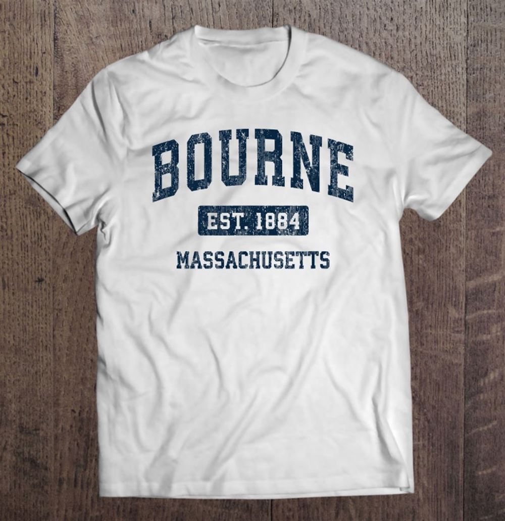 Limited Editon Bourne Massachusetts Ma Vintage Design Navy 