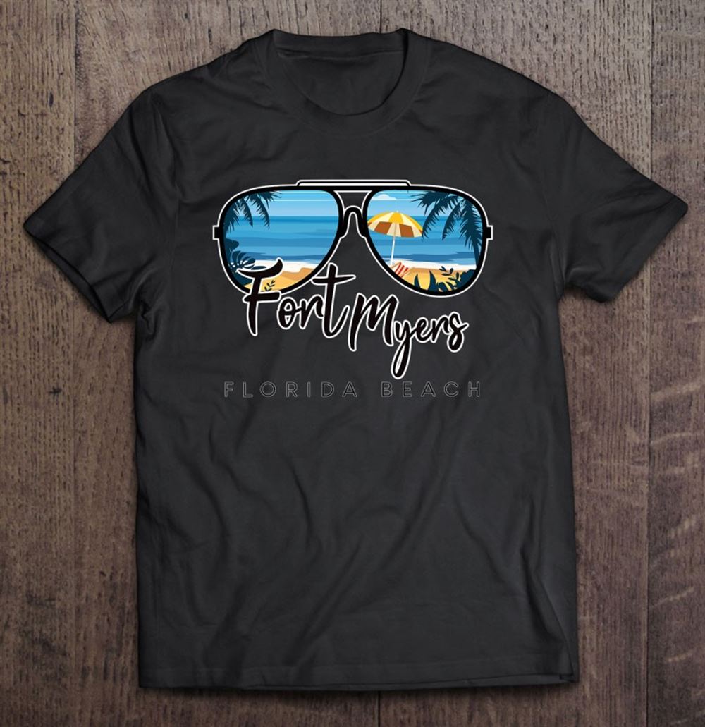 Happy Fort Myers Beach Florida Palm Tree Sunglasses Souvenir 