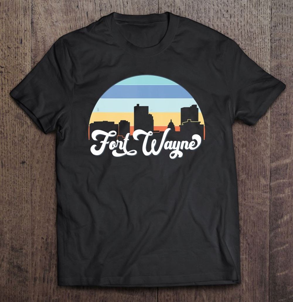 Attractive Fort Wayne Indiana Retro City Skyline Tank Top 