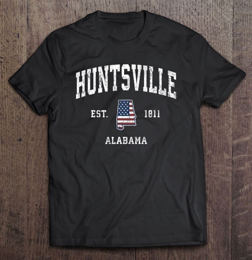 Interesting Huntsville Alabama Al Vintage American Flag Design 