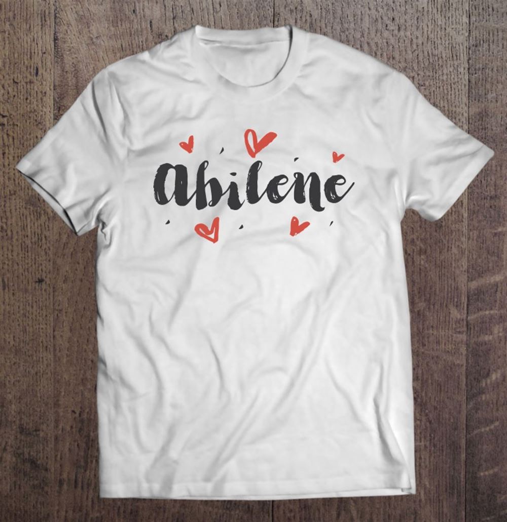 Happy I Heart Abilene Texas Cute Love Hearts Design Tee 