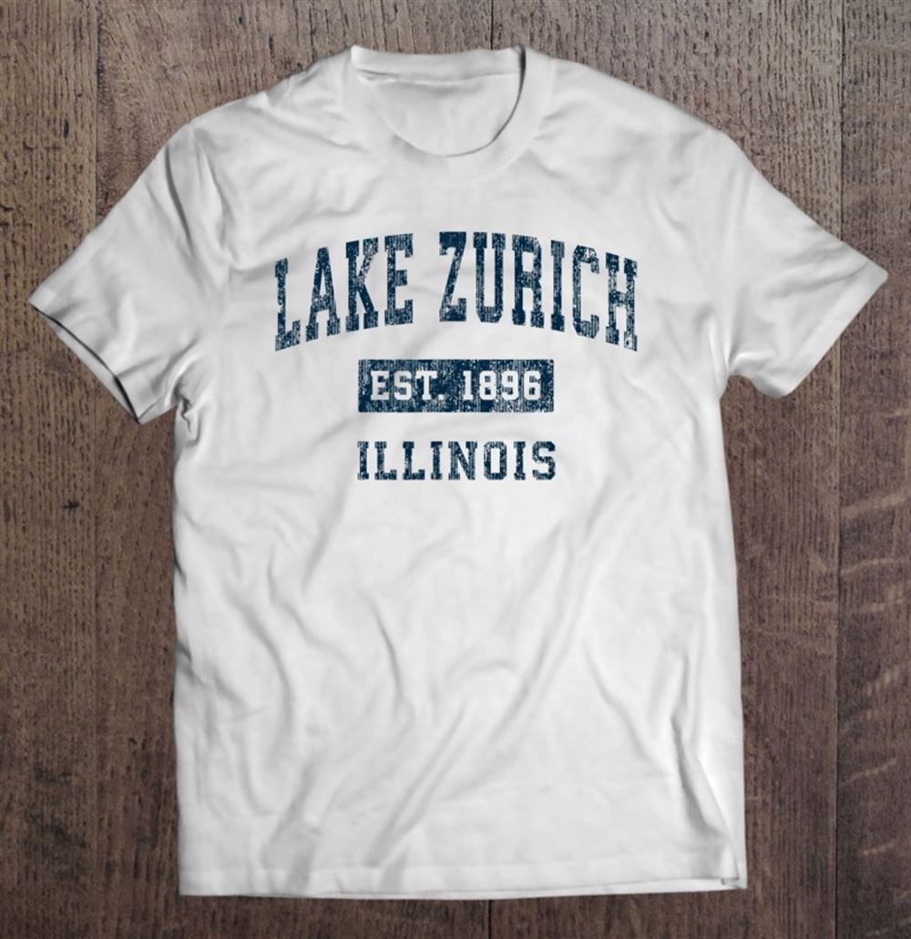 Awesome Lake Zurich Illinois Il Vintage Sports Design Navy Print 