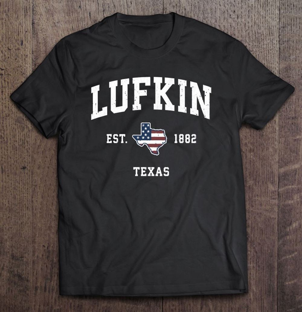 High Quality Lufkin Texas Tx Vintage American Flag Design Pullover 