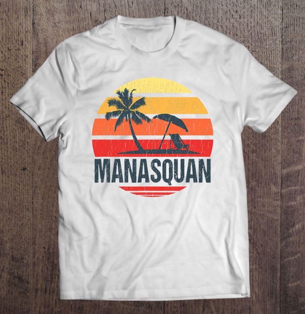 Gifts Manasquan Nj Beach Retro Sun Shirt Distressed 