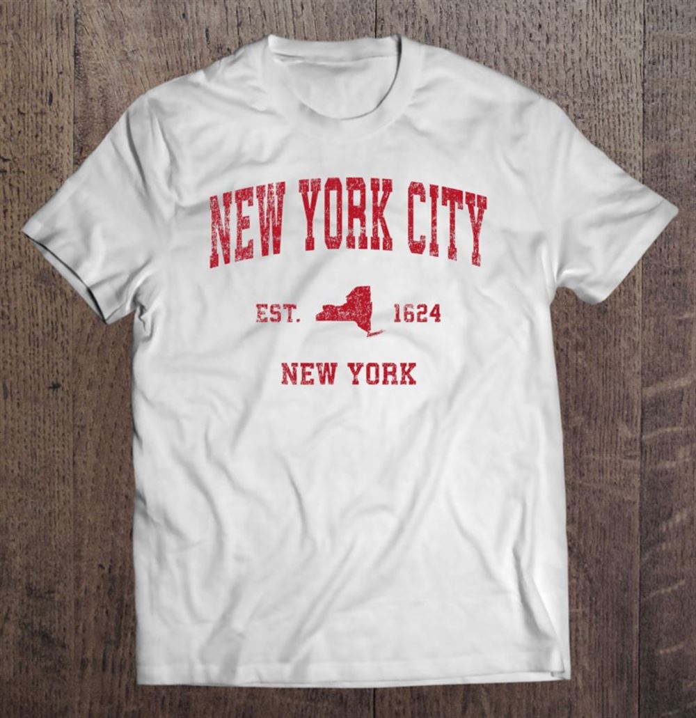 Limited Editon New York City New York Ny Vintage Sports Design Red Print 