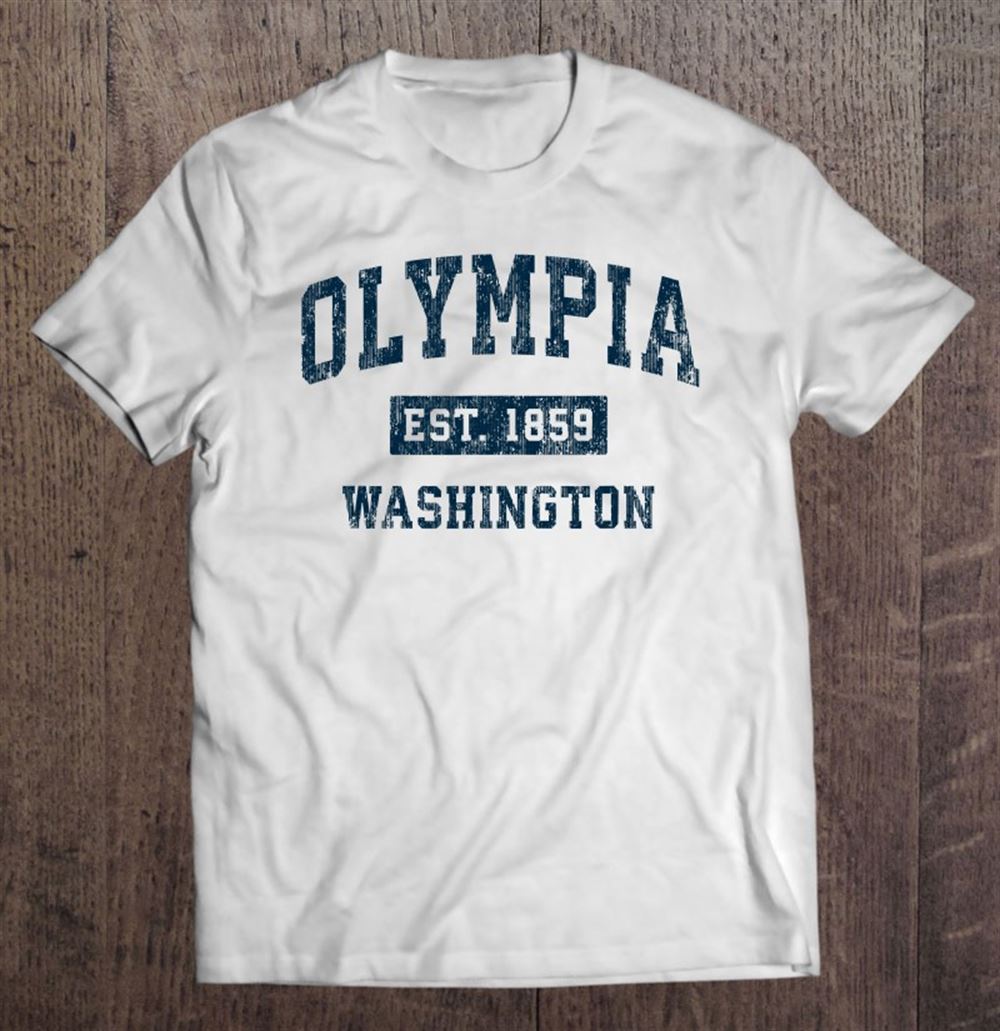 Awesome Olympia Washington Wa Vintage Sports Design Navy Print 