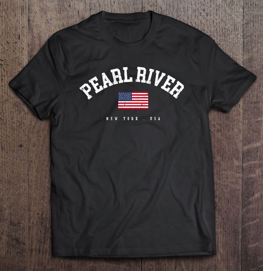 Limited Editon Pearl River Ny Retro American Flag Usa City Name 