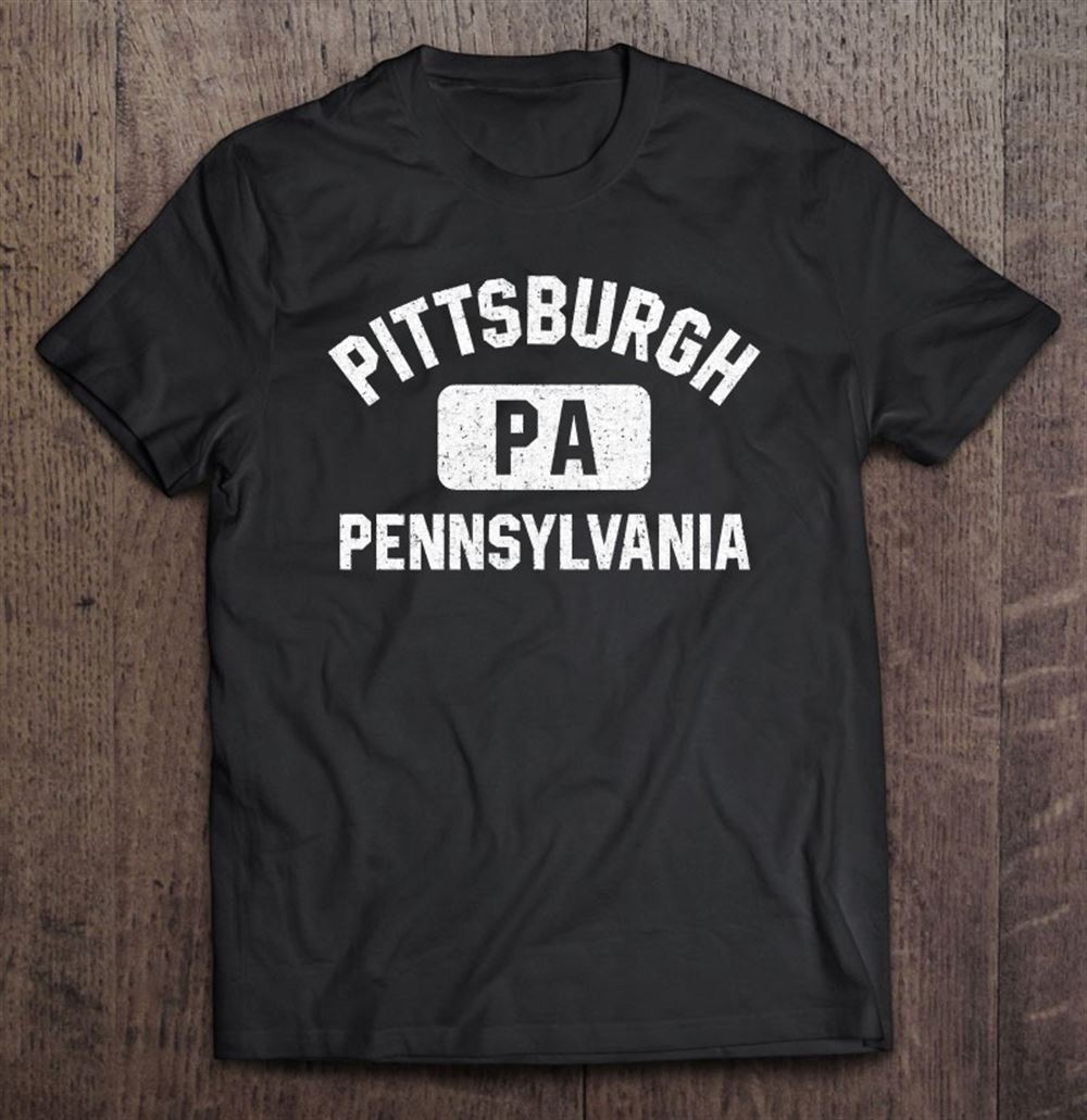 Happy Pittsburgh Pa Pennsylvania Style Distressed White Print Pullover 
