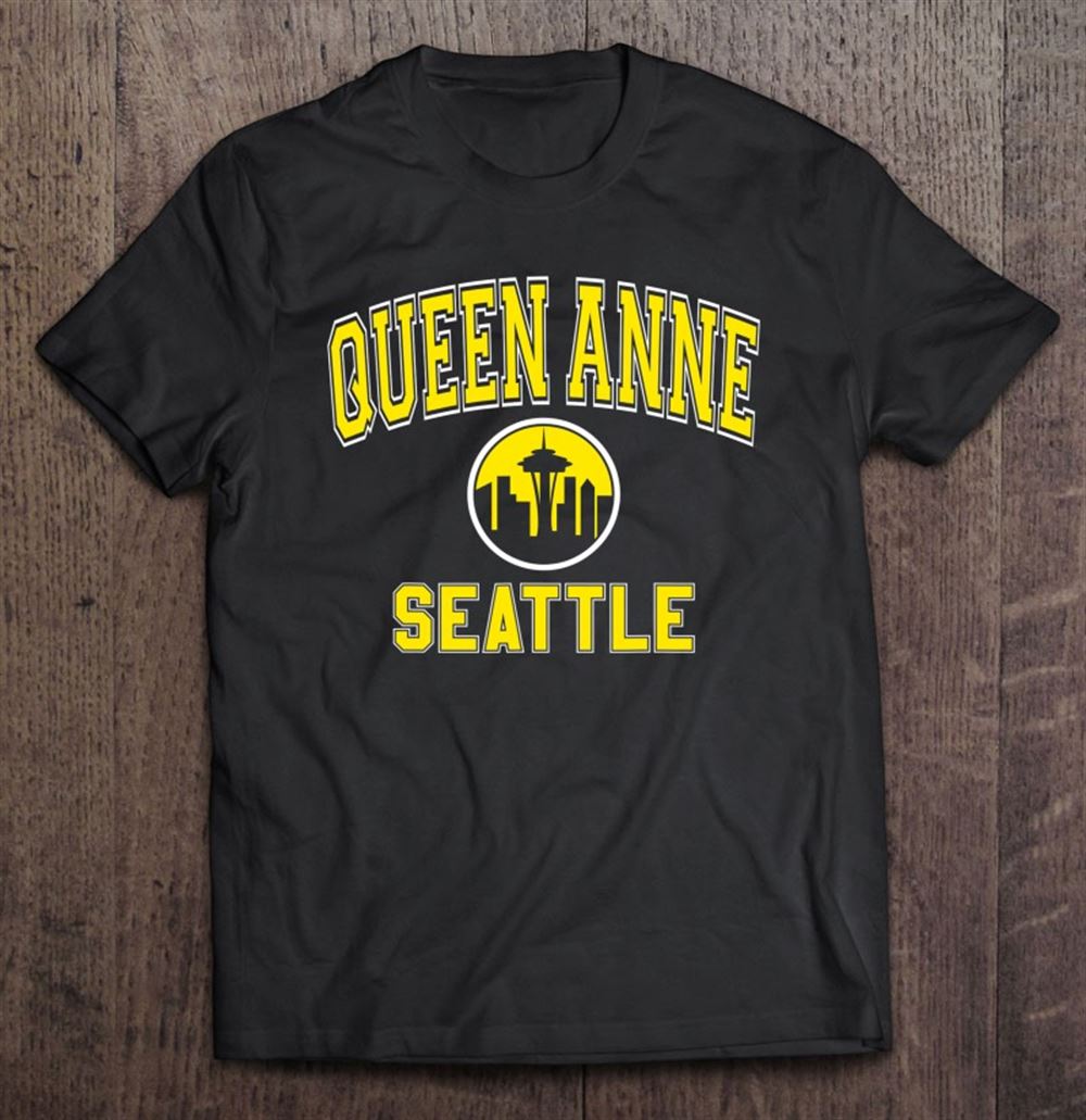 Special Queen Anne Seattle Varsity Style Skyline Yellow Print 