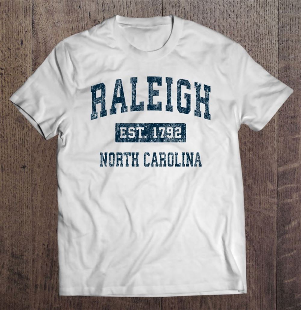 High Quality Raleigh North Carolina Nc Vintage Sports Design Navy Print 