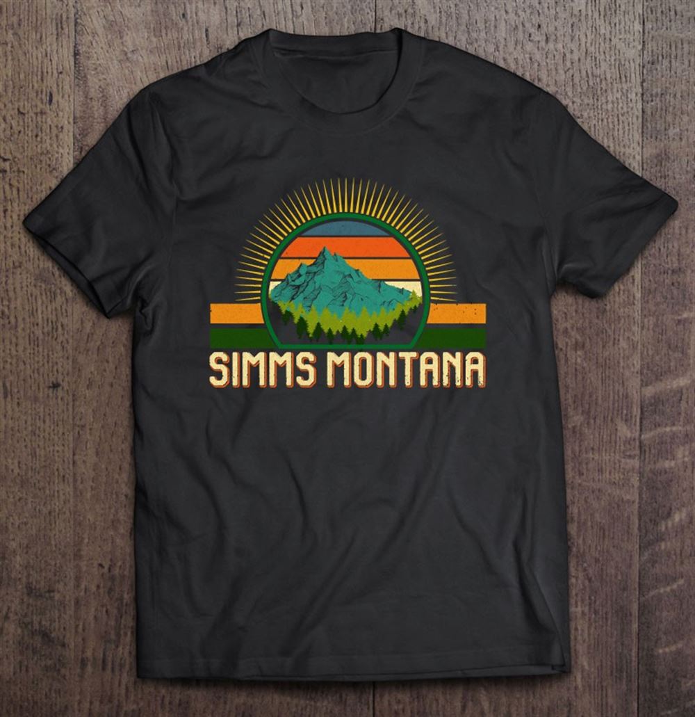 Awesome Retro Simms Montana National Park Mountains Camping Hiking Pullover 