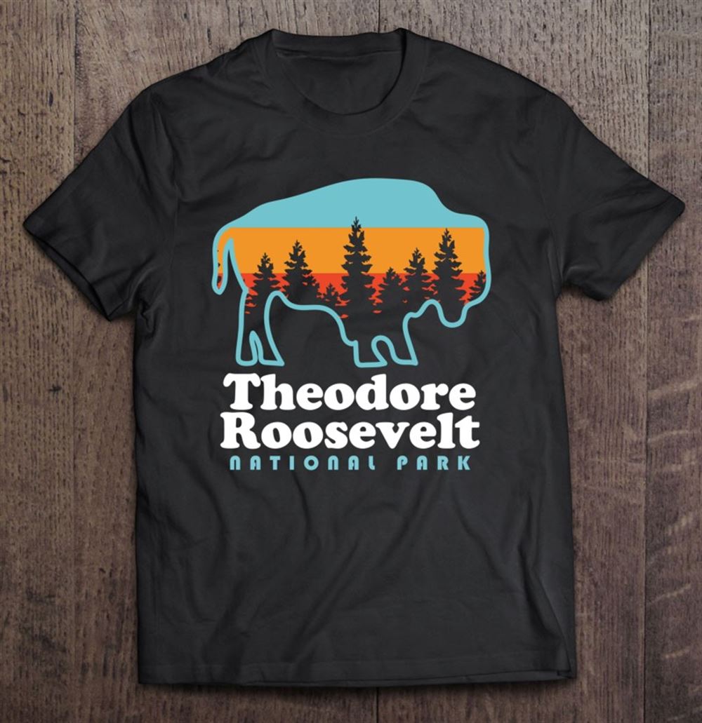 Attractive Theodore Roosevelt National Park Camping Bison Retro 