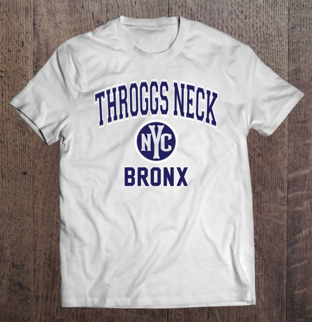 Great Throggs Neck Bronx Nyc Varsity Style Navy Blue Print 