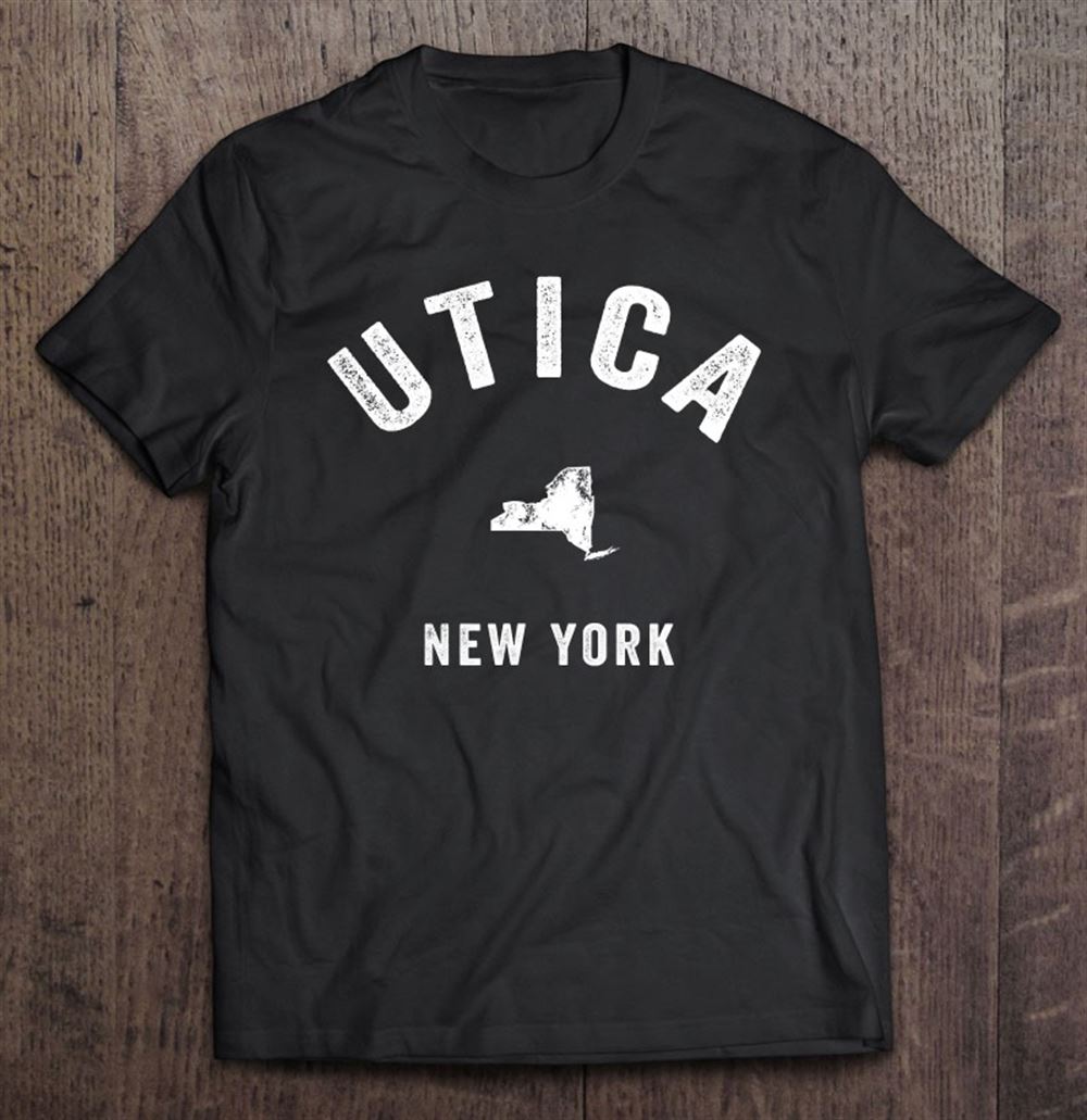 Great Utica New York Ny Vintage 70s Athletic Sports Design 