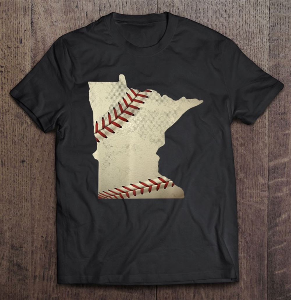Great Vintage Minnesota Baseball State Map Love Mn Usa 