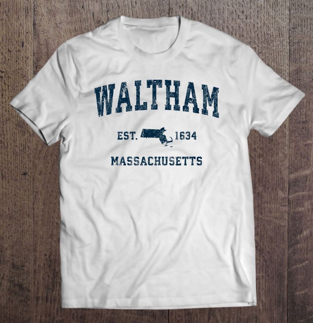 Promotions Waltham Massachusetts Ma Vintage Sports Design Navy Print 