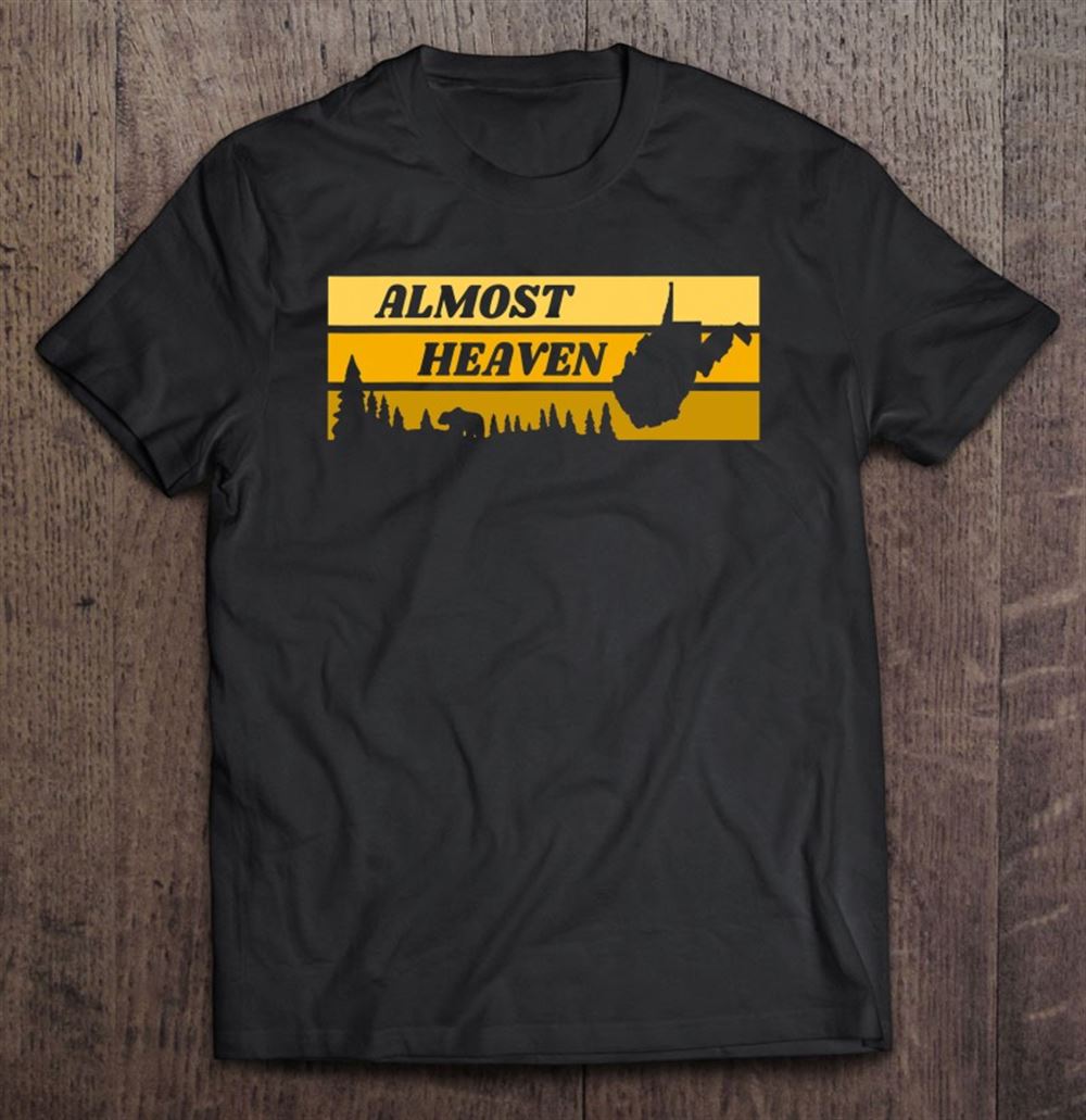 Awesome West Virginia Almost Heaven State Map Nature Bear Retro 