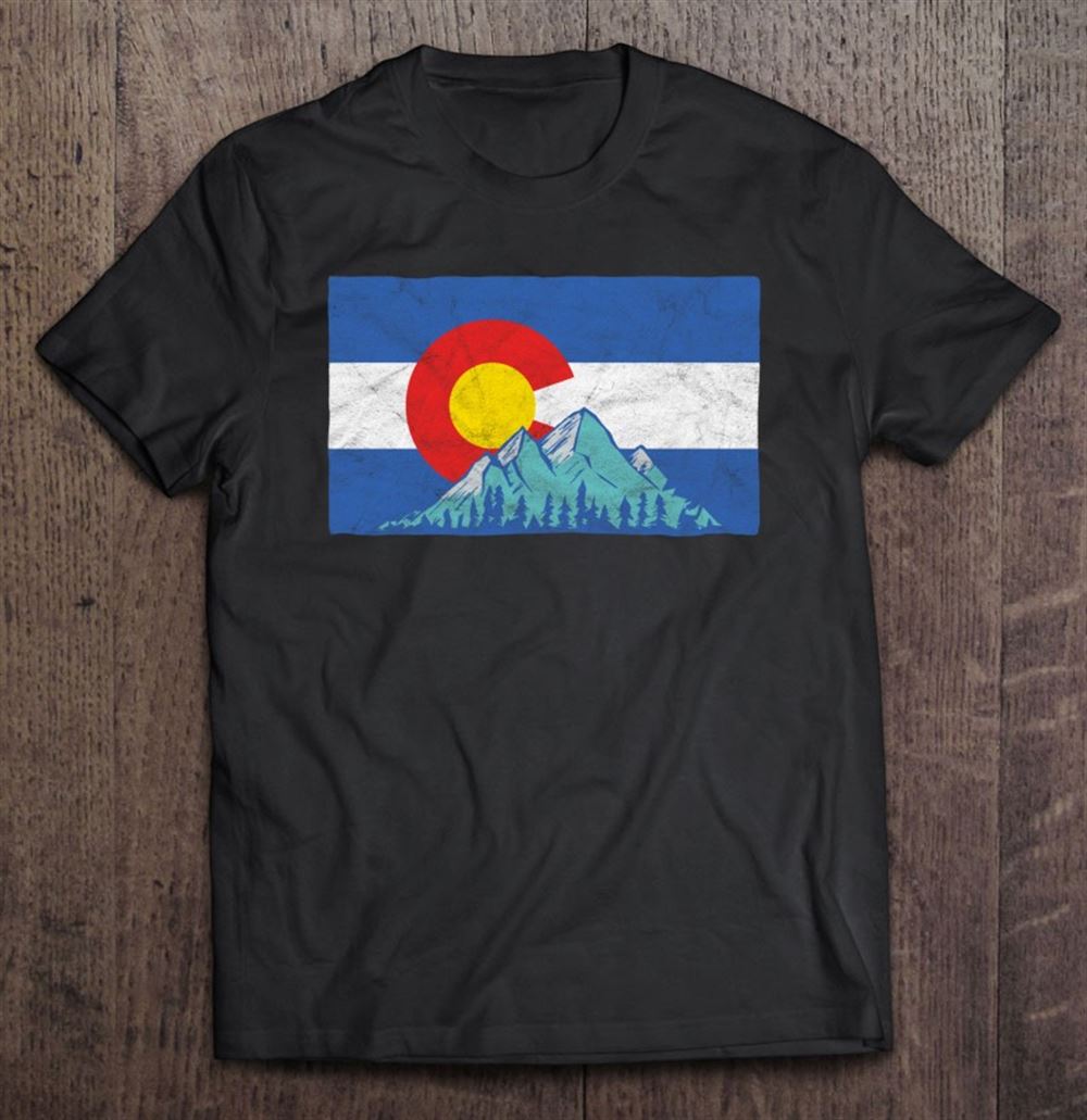 Happy Colorado Flag And Rocky Mountains Tee 