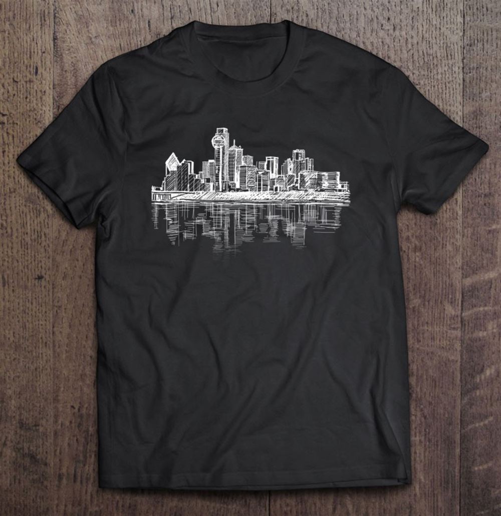 Happy Dallas Texas Big D Skyline Panorama Drawing 