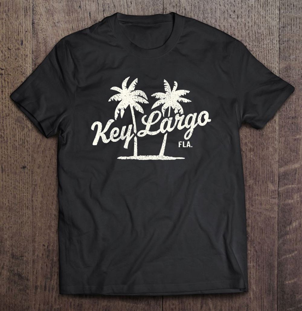High Quality Key Largo Florida Vintage 70s Palm Trees Graphic 