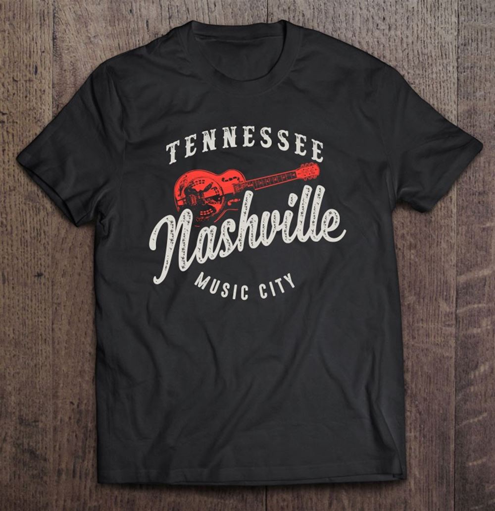 Happy Nashville Music City Usa Guitar Vintage 