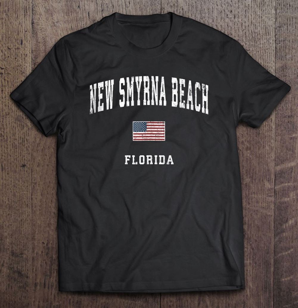 High Quality New Smyrna Beach Florida Fl Vintage American Flag Sports Tank Top 