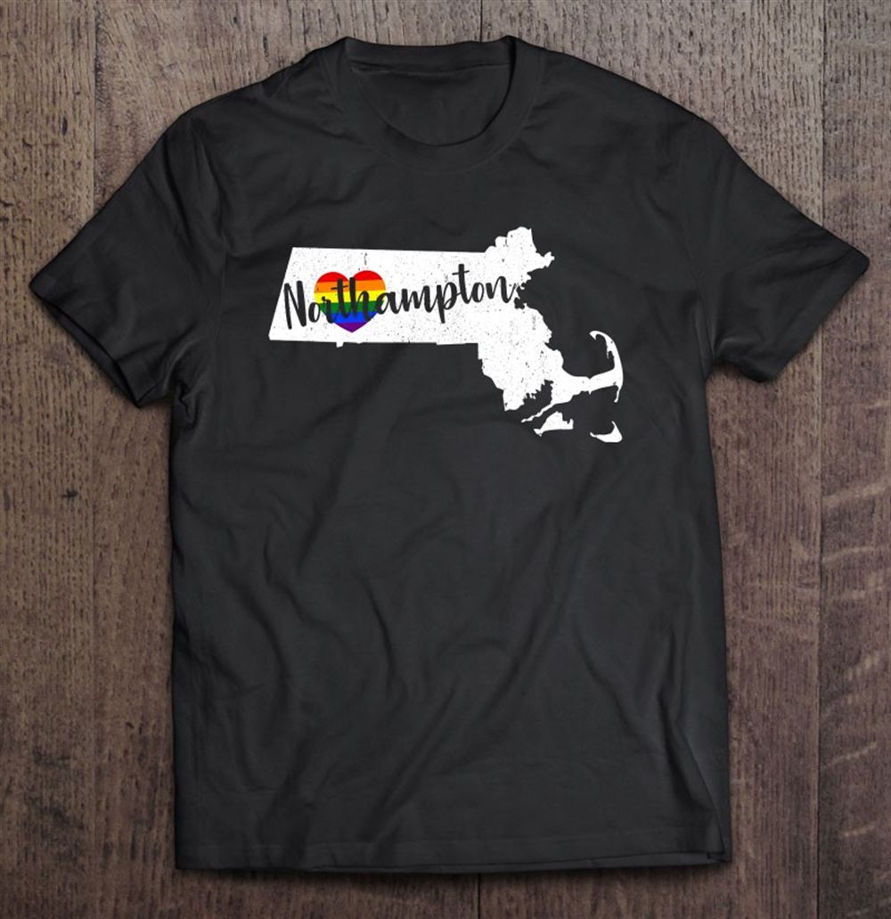 Amazing Northampton Massachusetts Map + Rainbow Pride Heart 