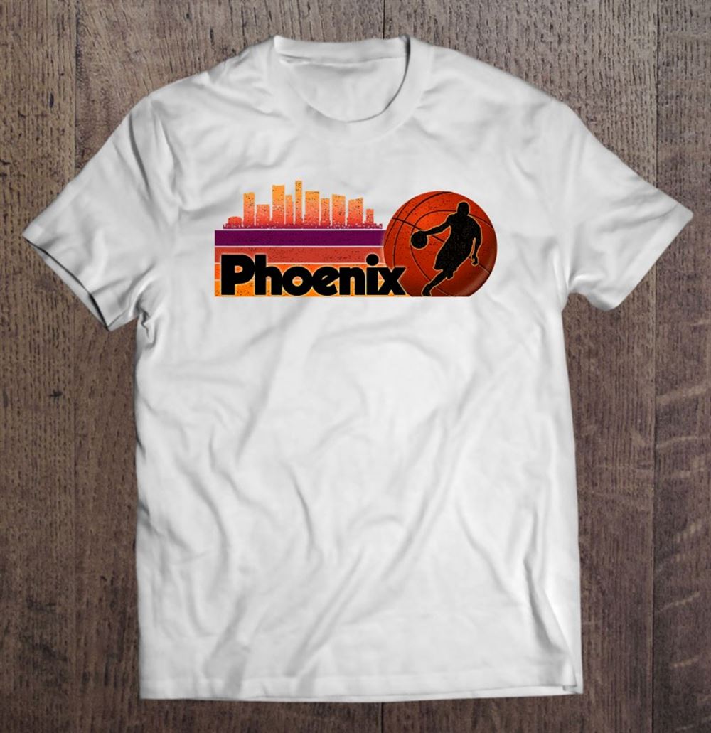 Best Phoenix Az Cityscape Hot Retro Sun Basketball Fans 