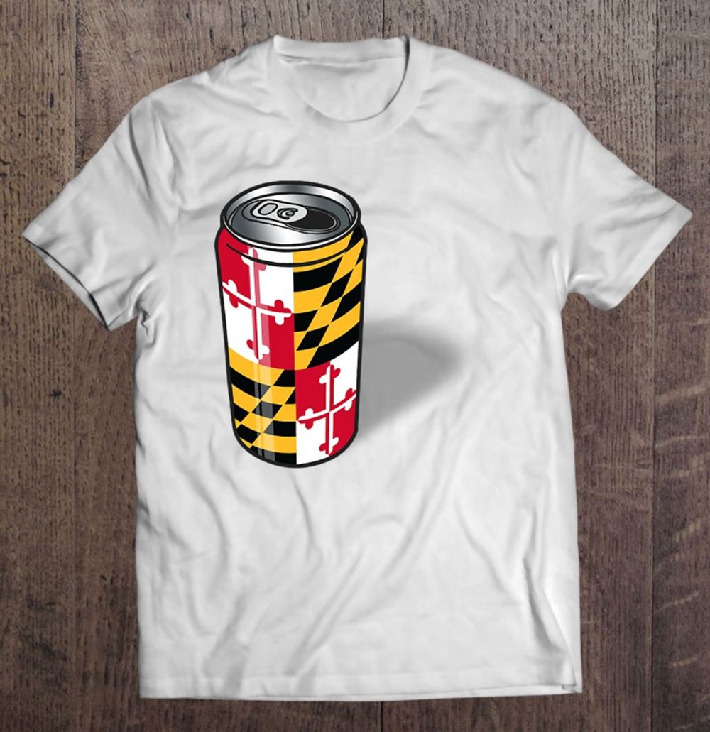 Amazing State Of Maryland Flag Beer Can Drinking Tee Md 