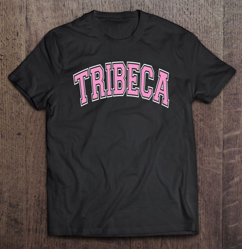 Interesting Tribeca New York Nyc Varsity Style Pink Text 